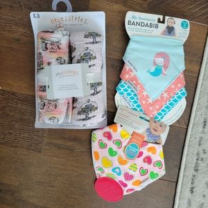 Muslin blankets and drool bibs